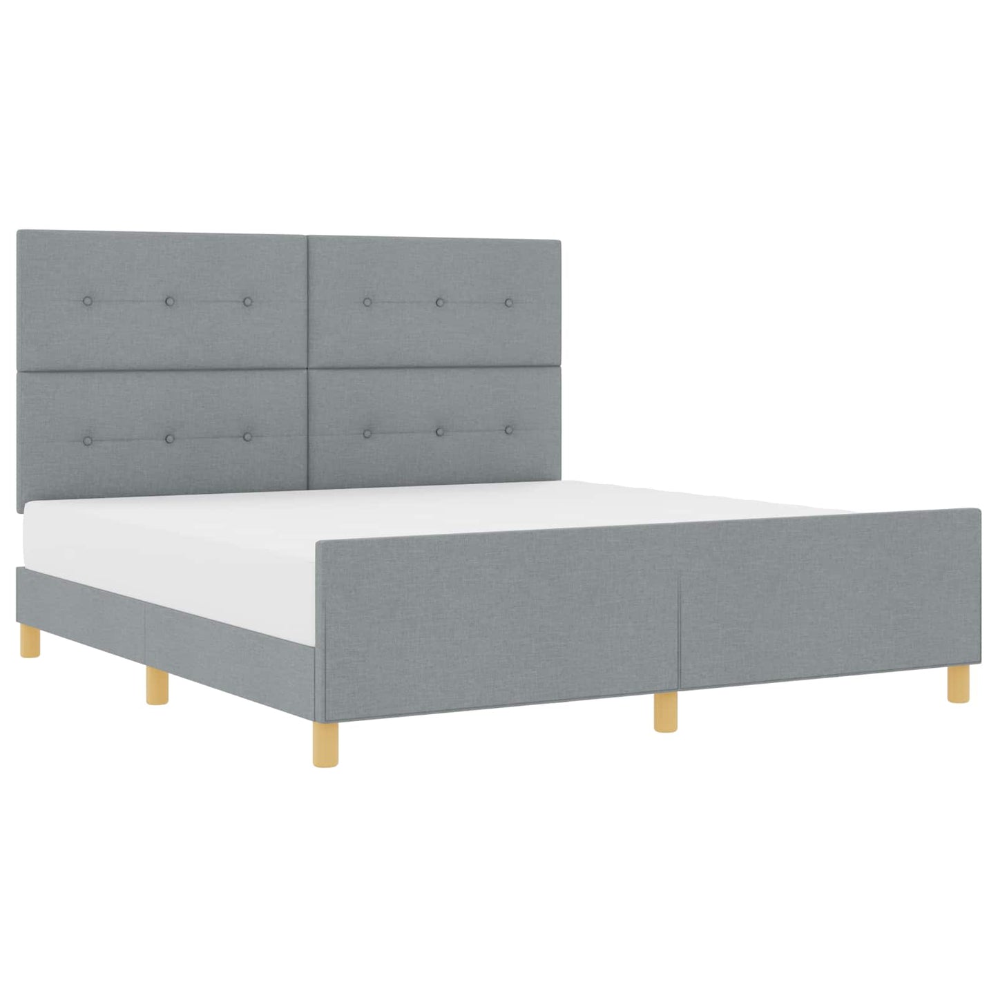 Bedframe met hoofdeinde Lichtgrijs 180 x 200 cm Stof is nu te koop bij PeponiXL, paradijselijk wonen!