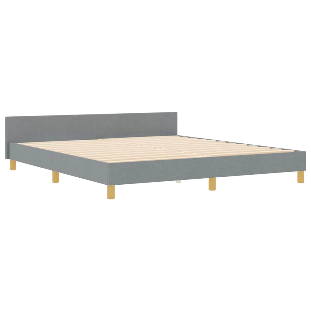 Bedframe met hoofdeinde Lichtgrijs 180 x 200 cm Stof is nu te koop bij PeponiXL, paradijselijk wonen!