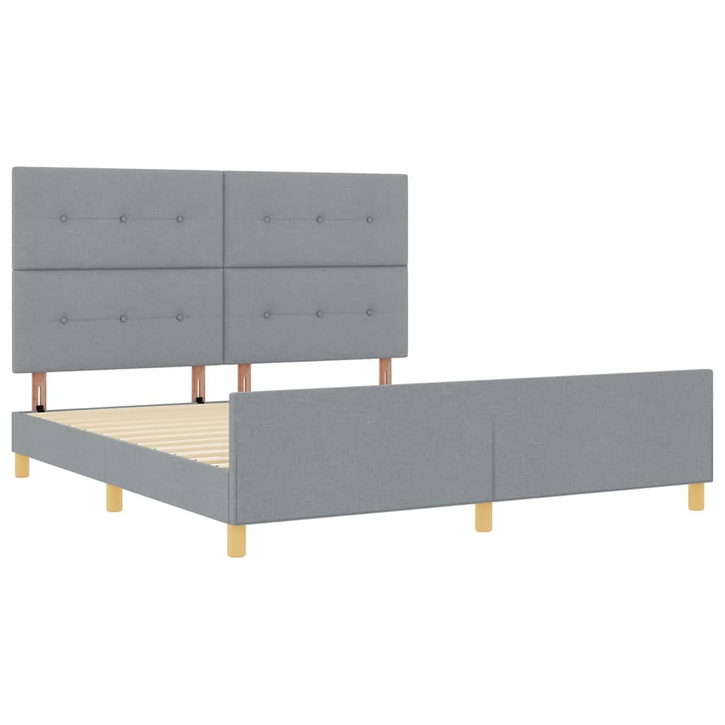 Bedframe met hoofdeinde Lichtgrijs 180 x 200 cm Stof is nu te koop bij PeponiXL, paradijselijk wonen!