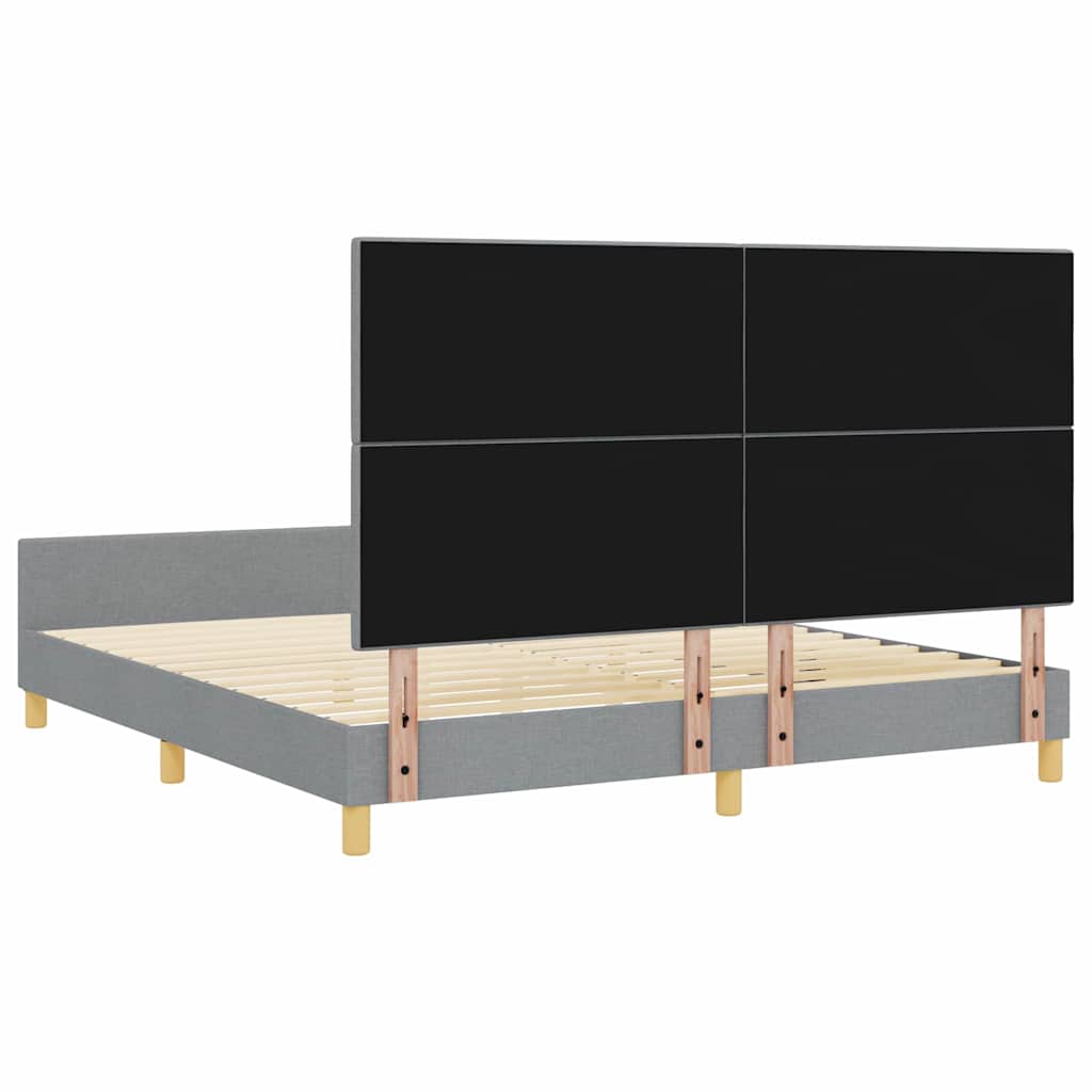 Bedframe met hoofdeinde Lichtgrijs 180 x 200 cm Stof is nu te koop bij PeponiXL, paradijselijk wonen!