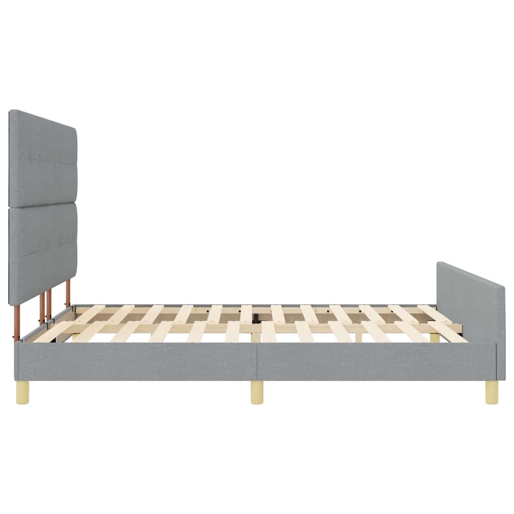 Bedframe met hoofdeinde Lichtgrijs 180 x 200 cm Stof is nu te koop bij PeponiXL, paradijselijk wonen!