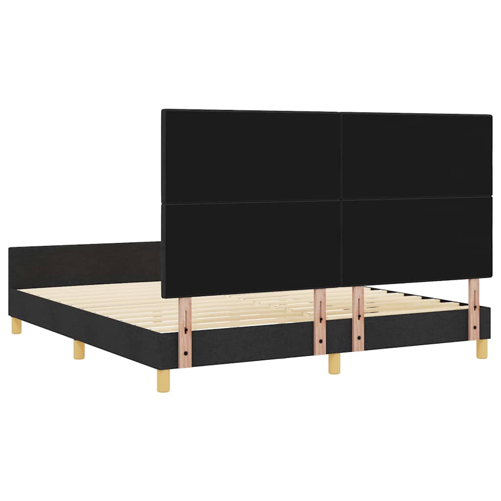 Bedframe met hoofdeinde Zwart 180 x 200 cm Stof is nu te koop bij PeponiXL, paradijselijk wonen!