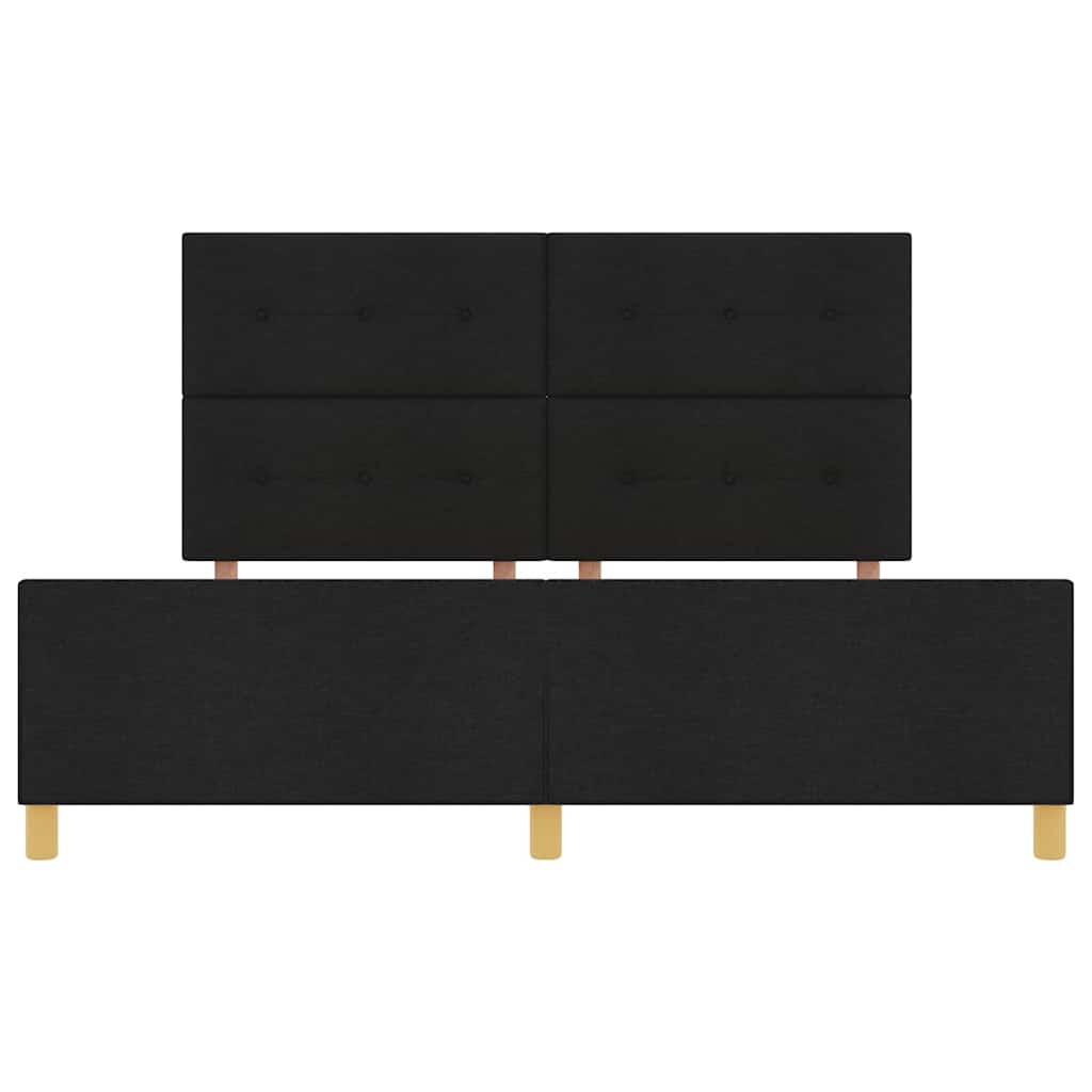 Bedframe met hoofdeinde Zwart 180 x 200 cm Stof is nu te koop bij PeponiXL, paradijselijk wonen!