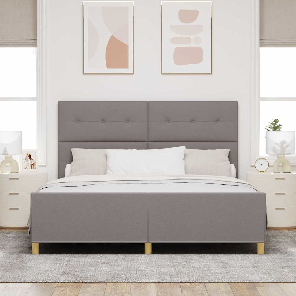 Bedframe met hoofdeinde Taupe 180 x 200 cm Stof is nu te koop bij PeponiXL, paradijselijk wonen!