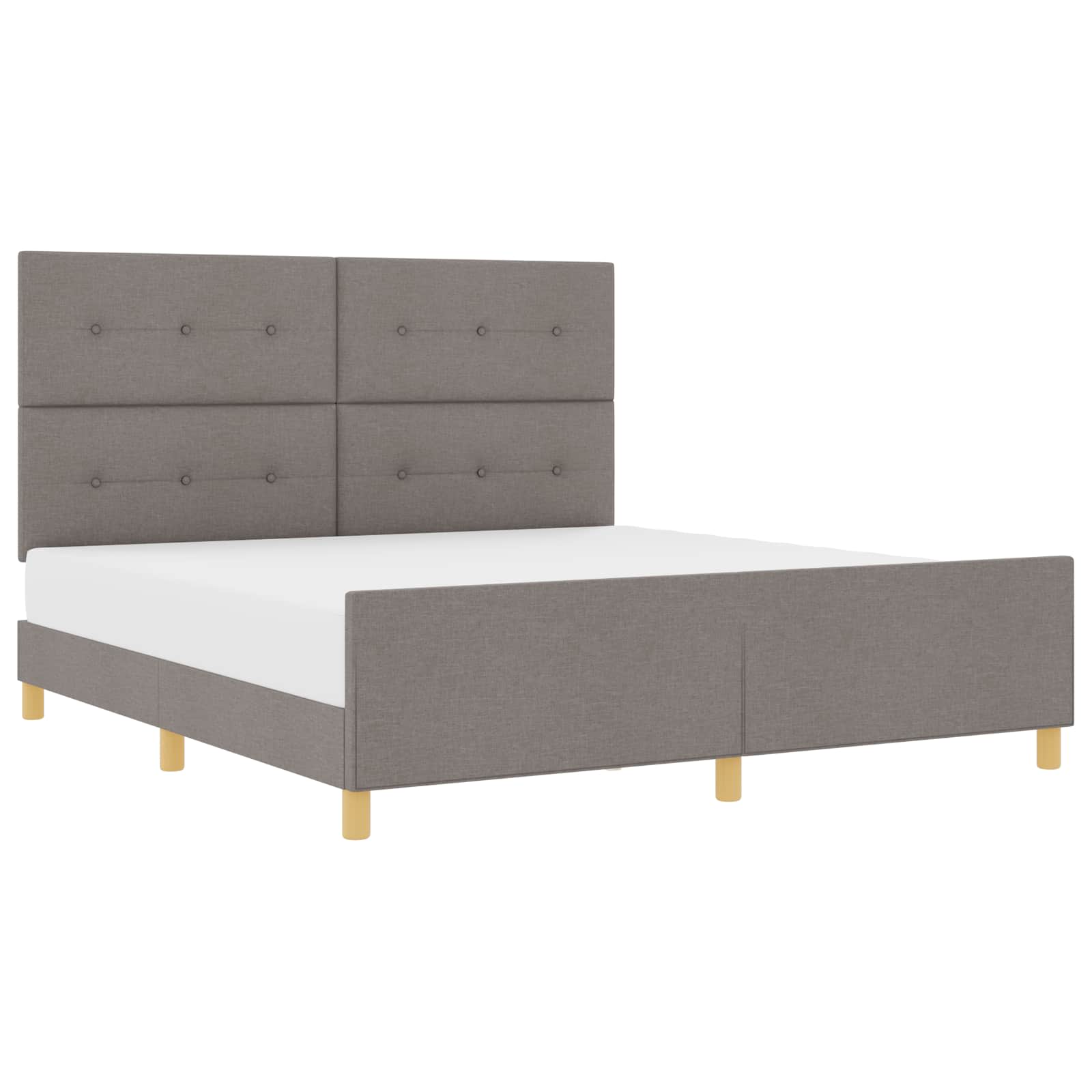 Bedframe met hoofdeinde Taupe 180 x 200 cm Stof is nu te koop bij PeponiXL, paradijselijk wonen!