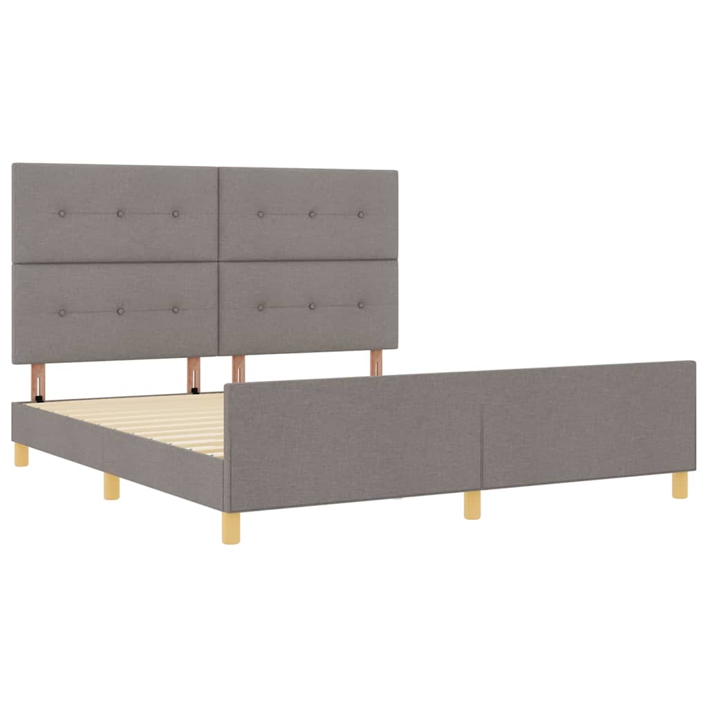 Bedframe met hoofdeinde Taupe 180 x 200 cm Stof is nu te koop bij PeponiXL, paradijselijk wonen!