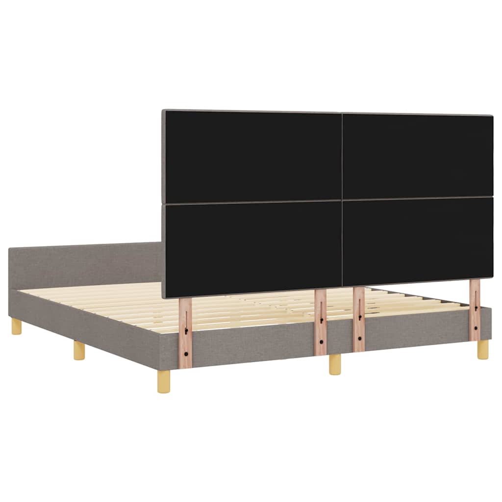 Bedframe met hoofdeinde Taupe 180 x 200 cm Stof is nu te koop bij PeponiXL, paradijselijk wonen!