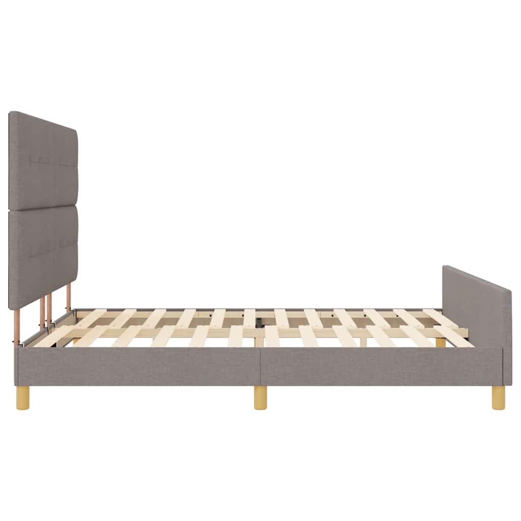 Bedframe met hoofdeinde Taupe 180 x 200 cm Stof is nu te koop bij PeponiXL, paradijselijk wonen!
