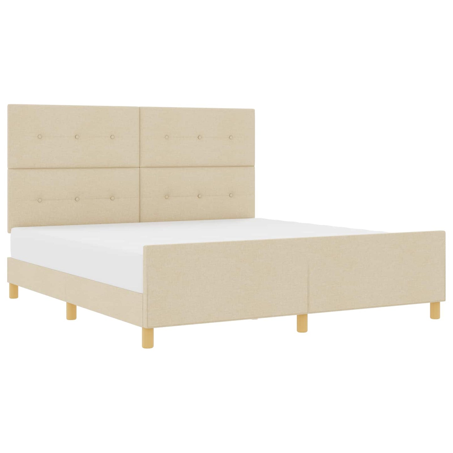 Bedframe met hoofdeinde Crème 180 x 200 cm Stof is nu te koop bij PeponiXL, paradijselijk wonen!