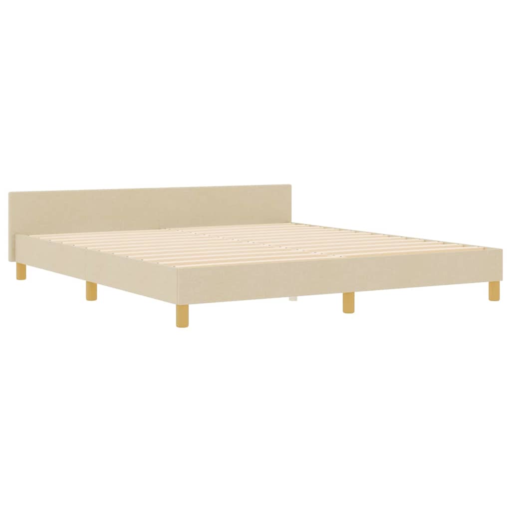 Bedframe met hoofdeinde Crème 180 x 200 cm Stof is nu te koop bij PeponiXL, paradijselijk wonen!