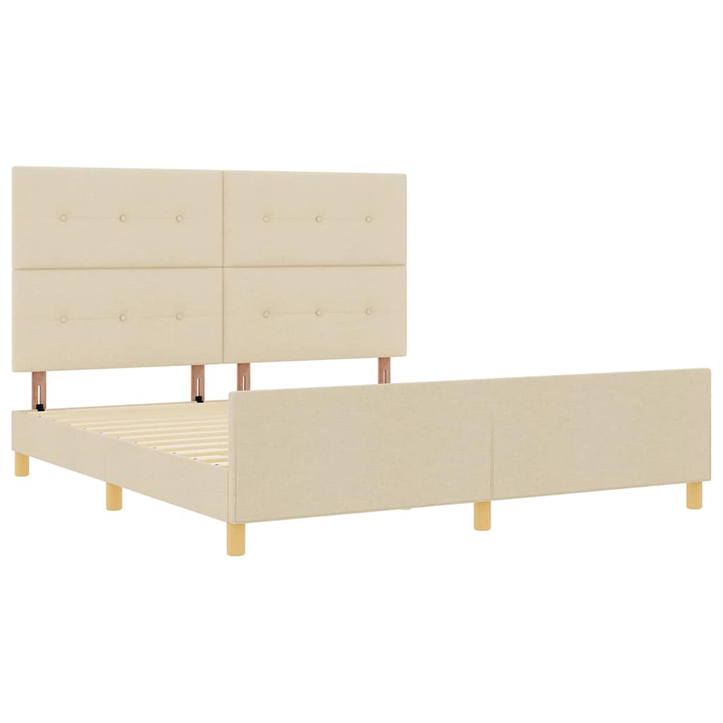 Bedframe met hoofdeinde Crème 180 x 200 cm Stof is nu te koop bij PeponiXL, paradijselijk wonen!