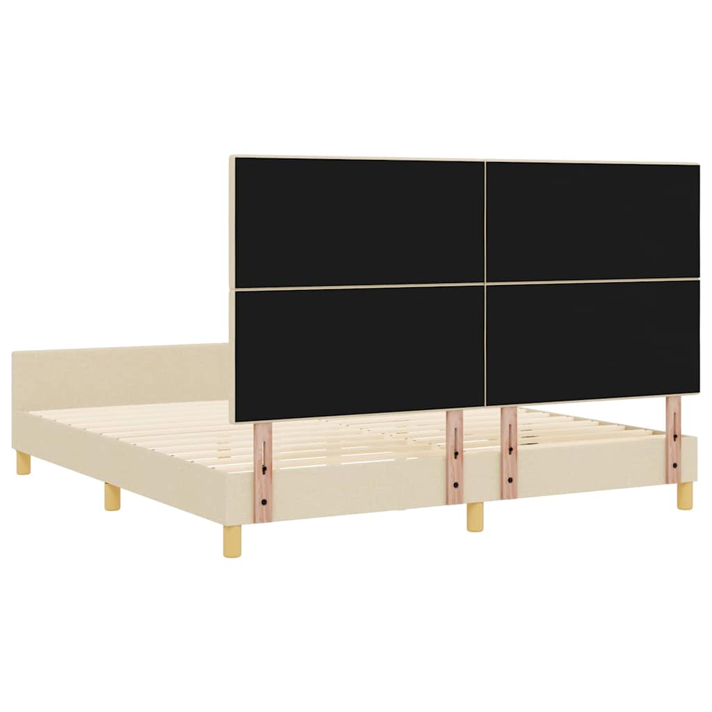 Bedframe met hoofdeinde Crème 180 x 200 cm Stof is nu te koop bij PeponiXL, paradijselijk wonen!