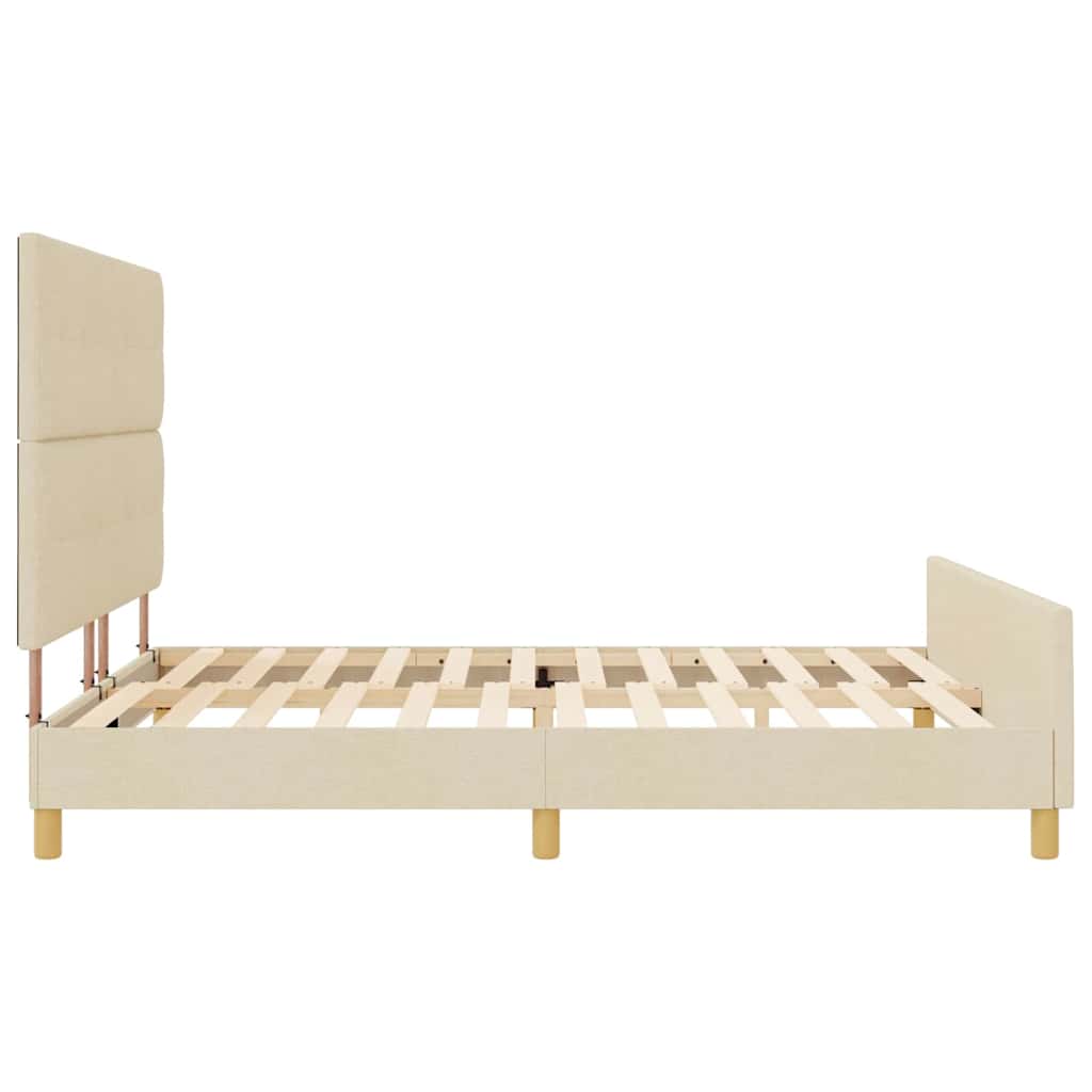 Bedframe met hoofdeinde Crème 180 x 200 cm Stof is nu te koop bij PeponiXL, paradijselijk wonen!