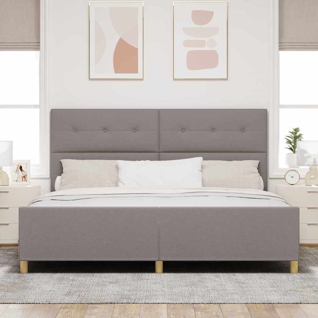 Bedframe met hoofdeinde Taupe 200 x 200 cm Stof