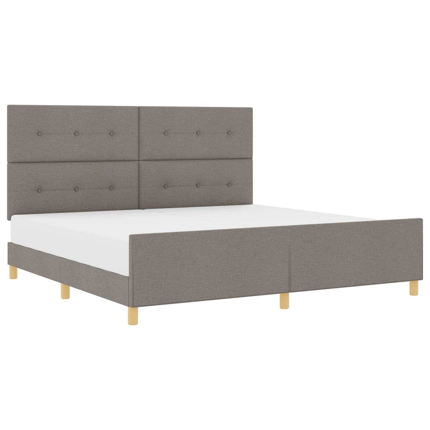 Bedframe met hoofdeinde Taupe 200 x 200 cm Stof