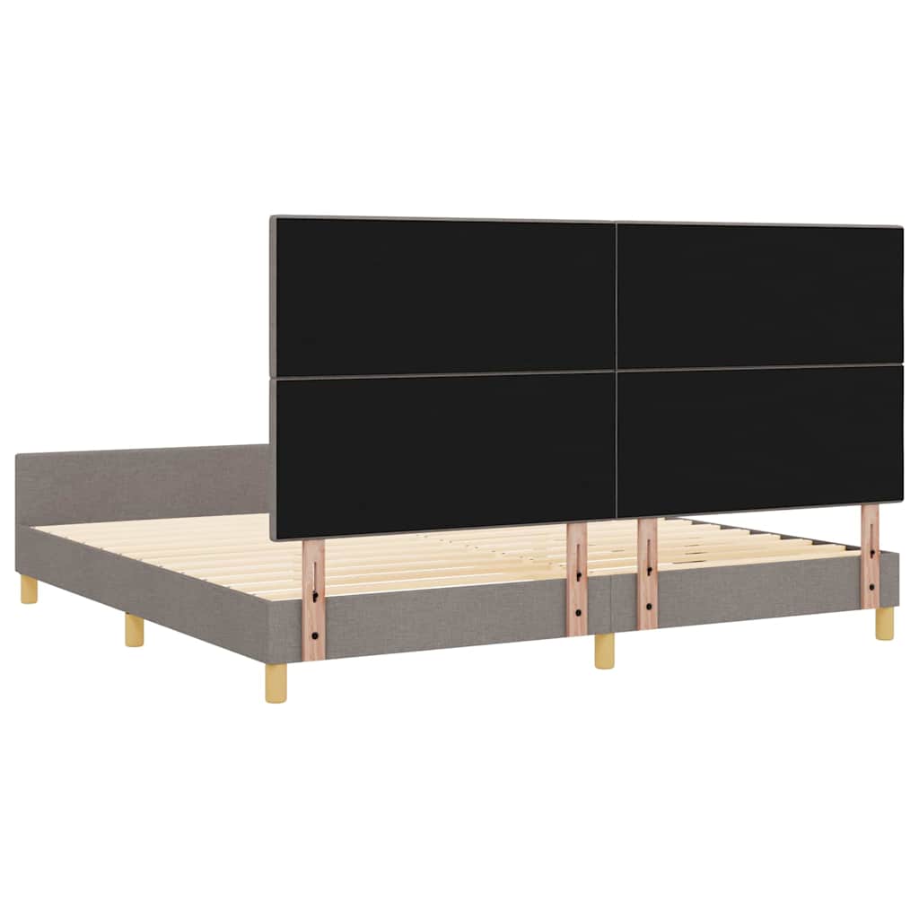 Bedframe met hoofdeinde Taupe 200 x 200 cm Stof