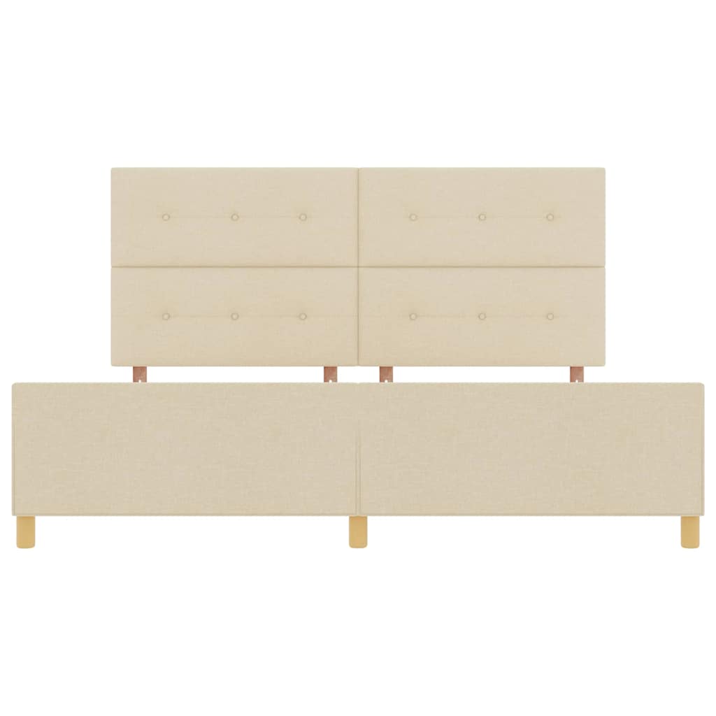 Bedframe met hoofdeinde Crème 200 x 200 cm Stof is nu te koop bij PeponiXL, paradijselijk wonen!