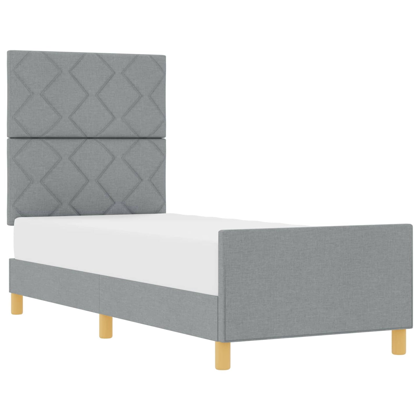 Bedframe met hoofdeinde Lichtgrijs 80 x 200 cm Stof is nu te koop bij PeponiXL, paradijselijk wonen!