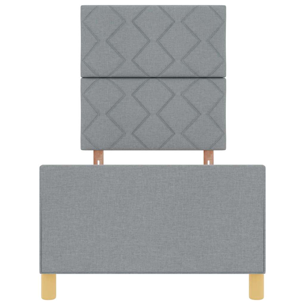 Bedframe met hoofdeinde Lichtgrijs 80 x 200 cm Stof is nu te koop bij PeponiXL, paradijselijk wonen!