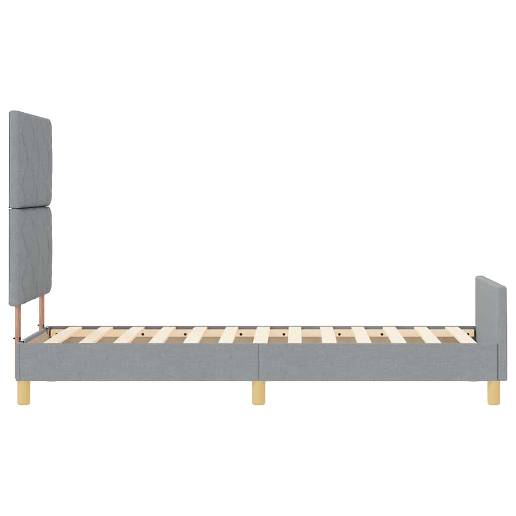 Bedframe met hoofdeinde Lichtgrijs 80 x 200 cm Stof is nu te koop bij PeponiXL, paradijselijk wonen!
