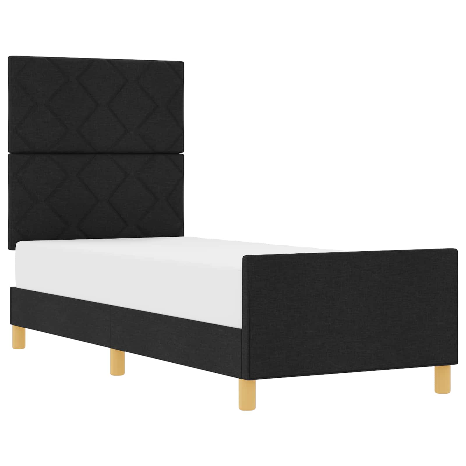 Bedframe met hoofdeinde Zwart 80 x 200 cm Stof is nu te koop bij PeponiXL, paradijselijk wonen!