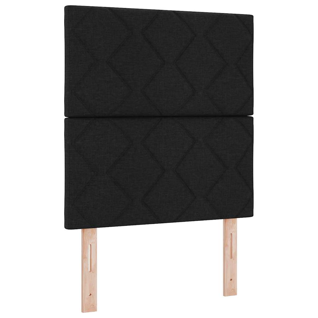 Bedframe met hoofdeinde Zwart 80 x 200 cm Stof is nu te koop bij PeponiXL, paradijselijk wonen!