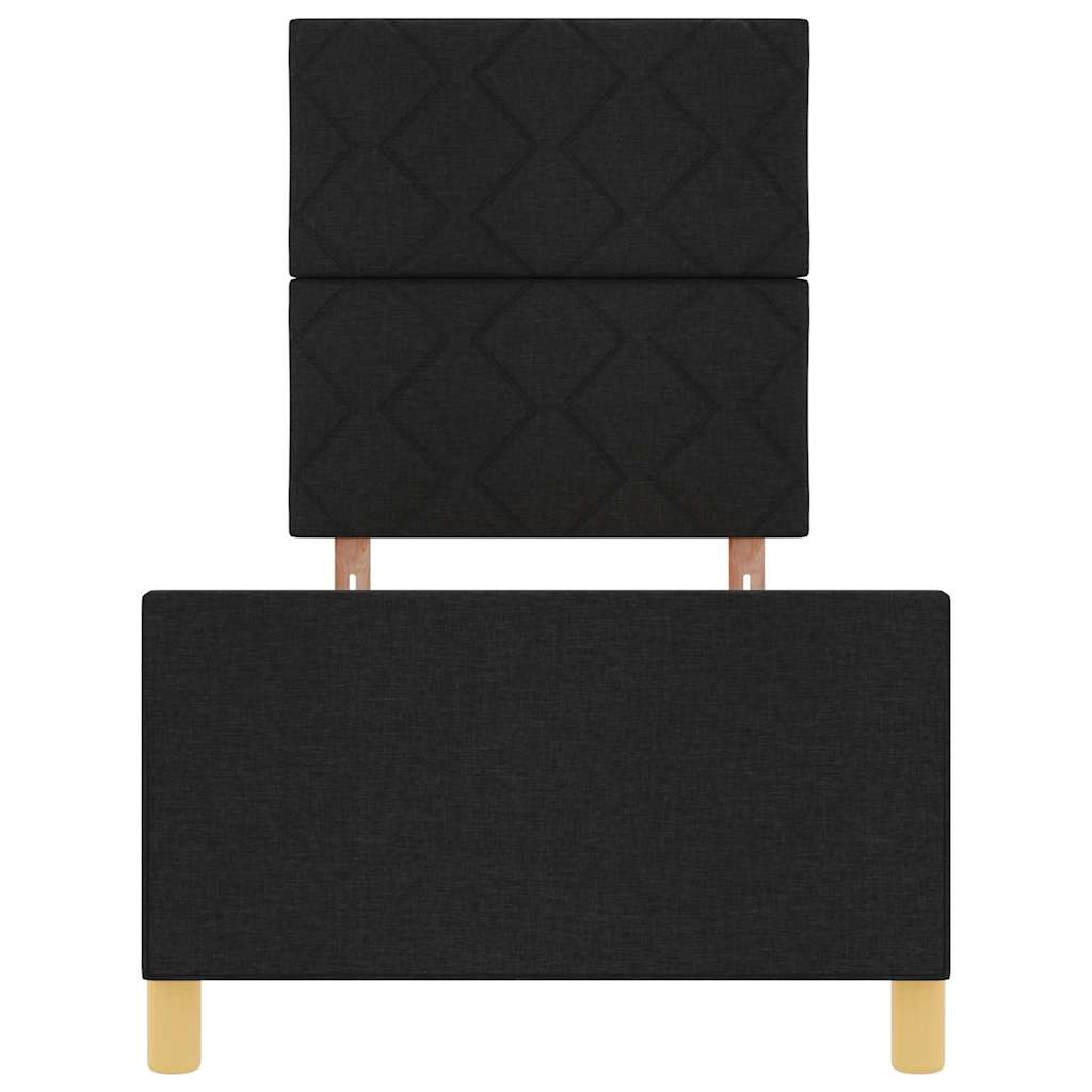 Bedframe met hoofdeinde Zwart 80 x 200 cm Stof is nu te koop bij PeponiXL, paradijselijk wonen!