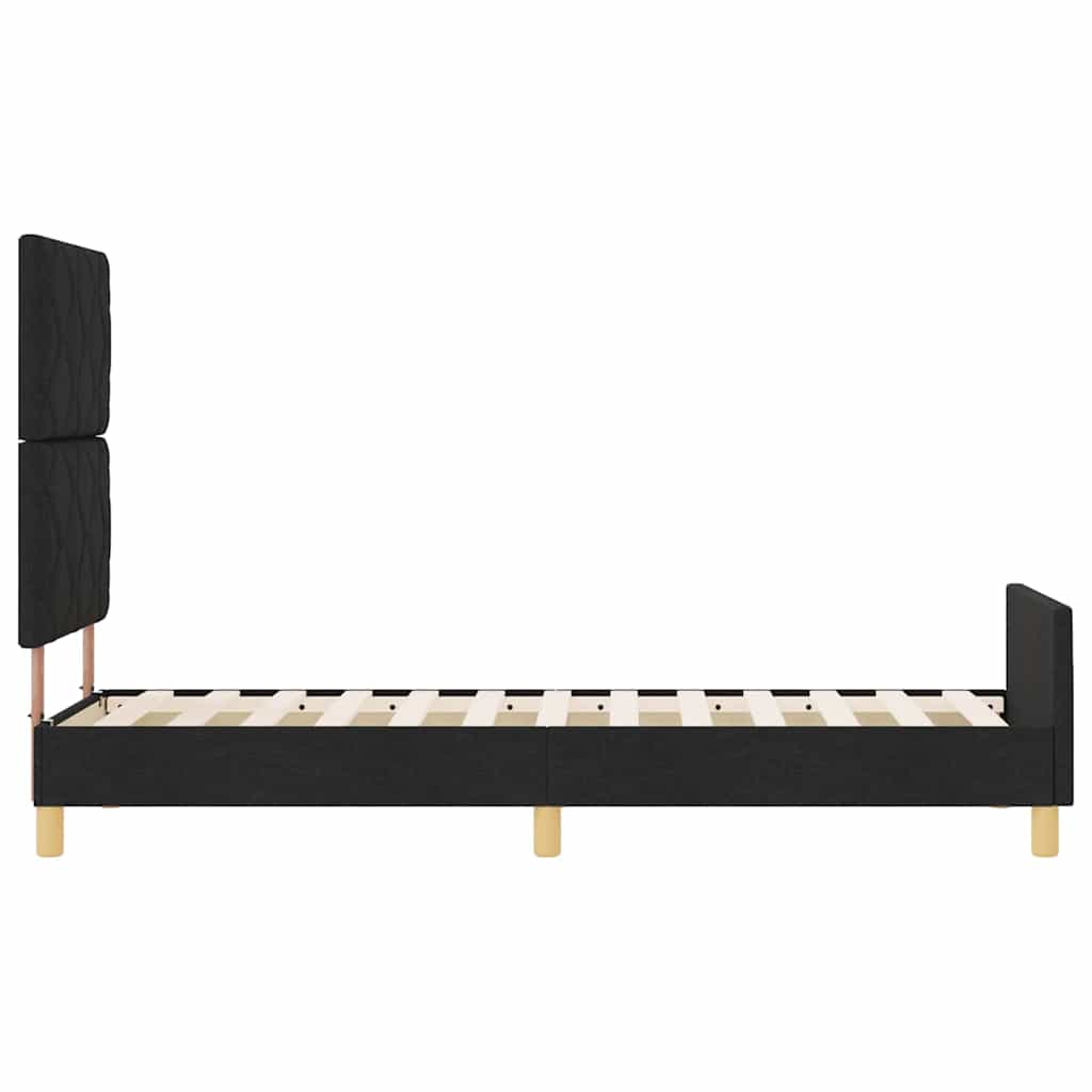 Bedframe met hoofdeinde Zwart 80 x 200 cm Stof is nu te koop bij PeponiXL, paradijselijk wonen!