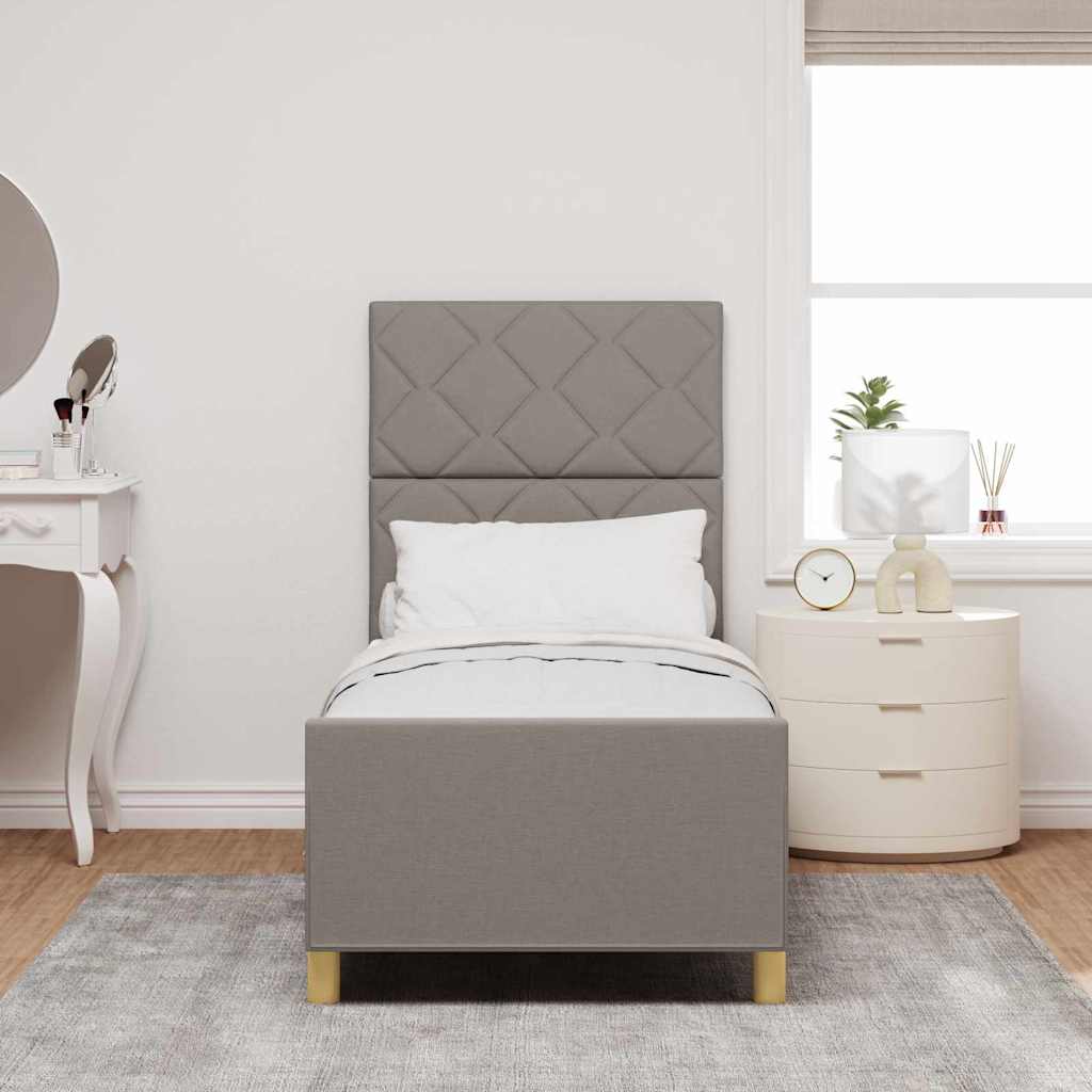 Bedframe met hoofdeinde Taupe 80 x 200 cm Stof is nu te koop bij PeponiXL, paradijselijk wonen!