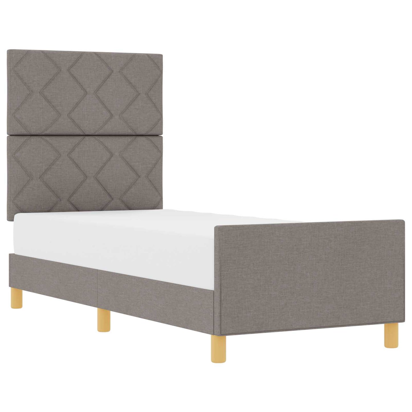 Bedframe met hoofdeinde Taupe 80 x 200 cm Stof is nu te koop bij PeponiXL, paradijselijk wonen!