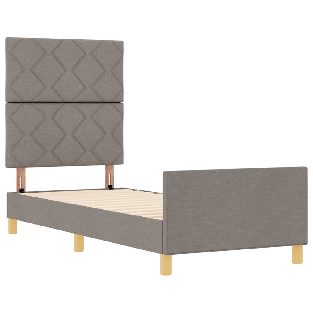 Bedframe met hoofdeinde Taupe 80 x 200 cm Stof is nu te koop bij PeponiXL, paradijselijk wonen!