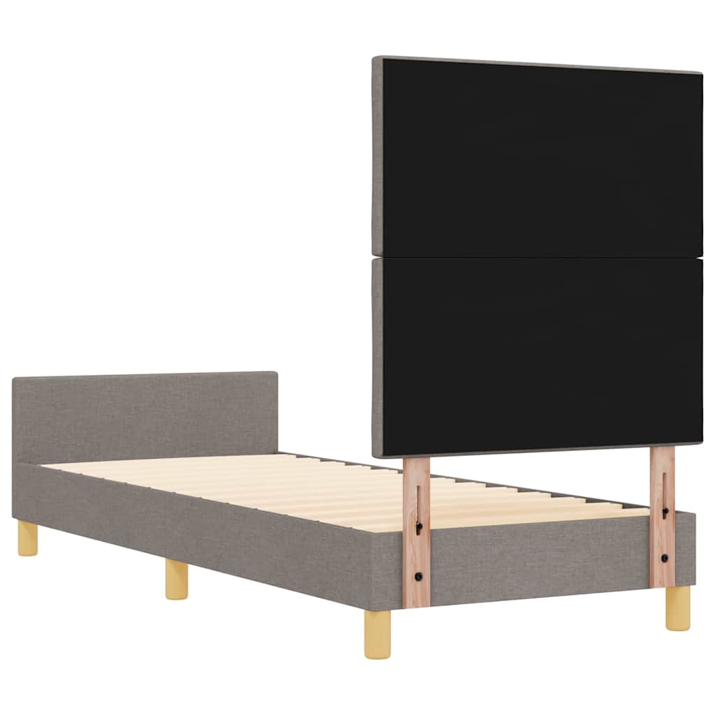 Bedframe met hoofdeinde Taupe 80 x 200 cm Stof is nu te koop bij PeponiXL, paradijselijk wonen!