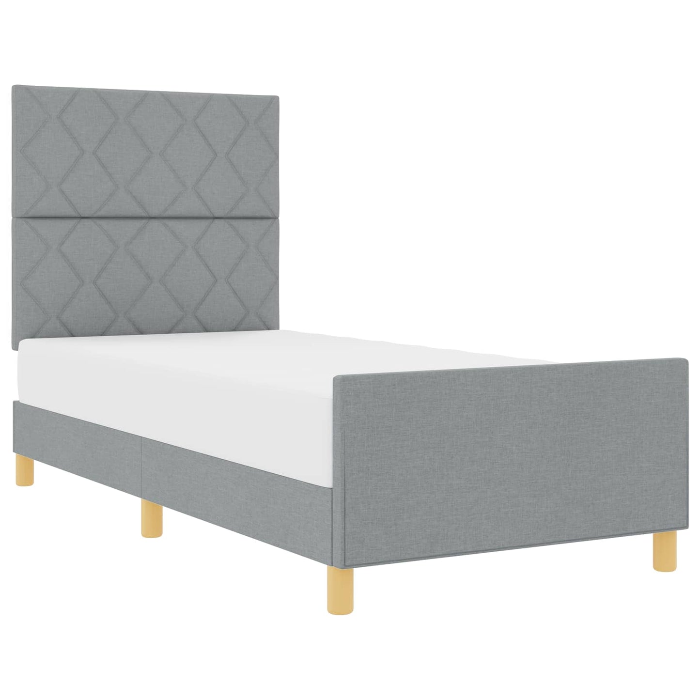 Bedframe met hoofdeinde Lichtgrijs 100 x 200 cm Stof is nu te koop bij PeponiXL, paradijselijk wonen!