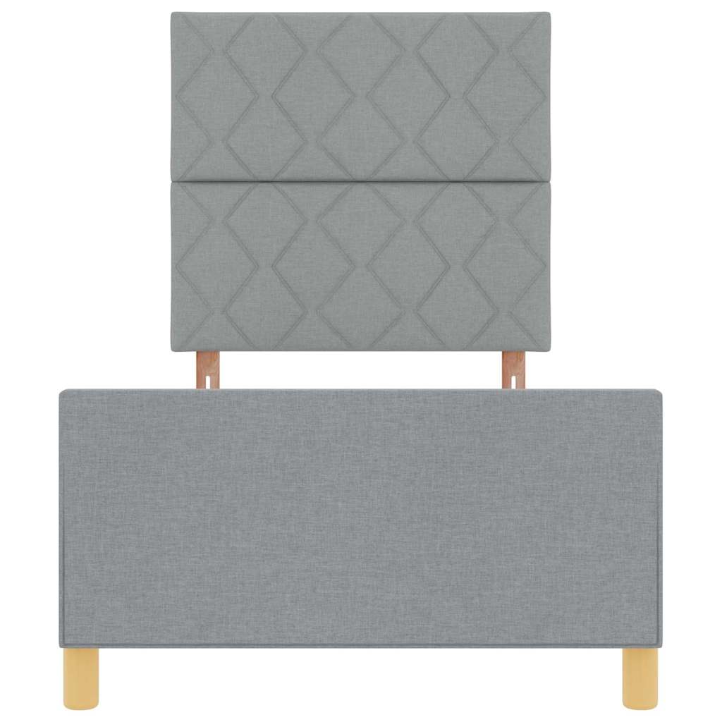 Bedframe met hoofdeinde Lichtgrijs 100 x 200 cm Stof is nu te koop bij PeponiXL, paradijselijk wonen!
