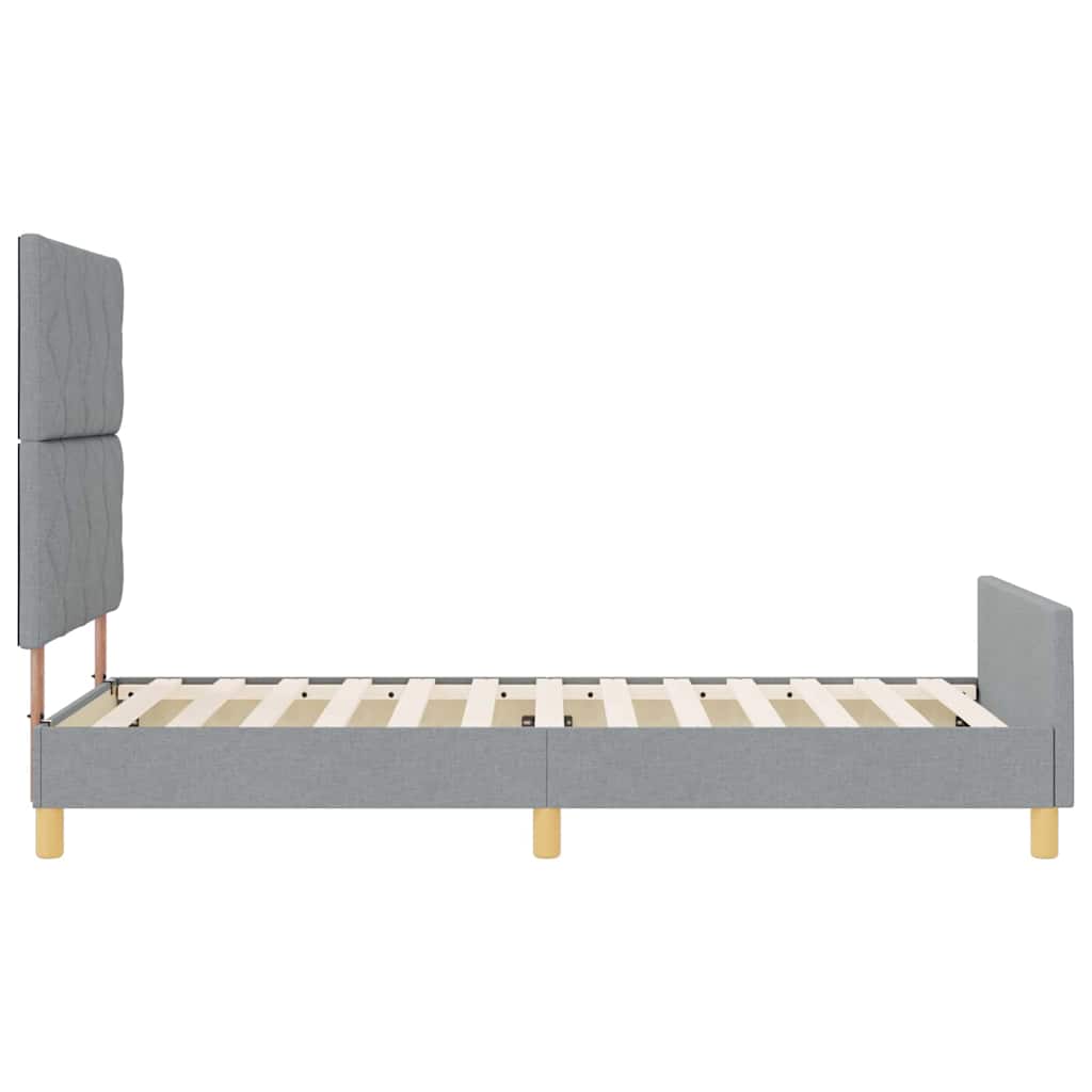 Bedframe met hoofdeinde Lichtgrijs 100 x 200 cm Stof is nu te koop bij PeponiXL, paradijselijk wonen!