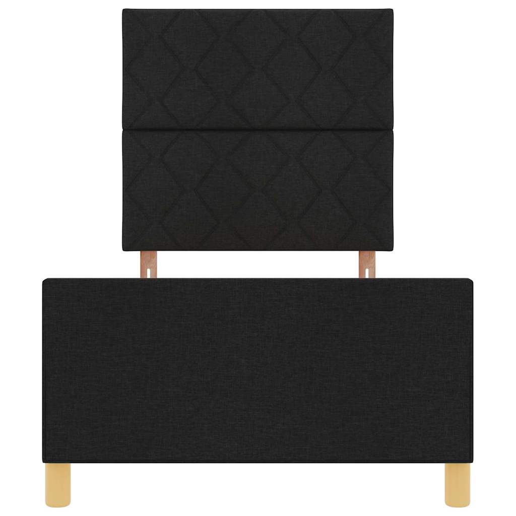 Bedframe met hoofdeinde Zwart 100 x 200 cm Stof is nu te koop bij PeponiXL, paradijselijk wonen!