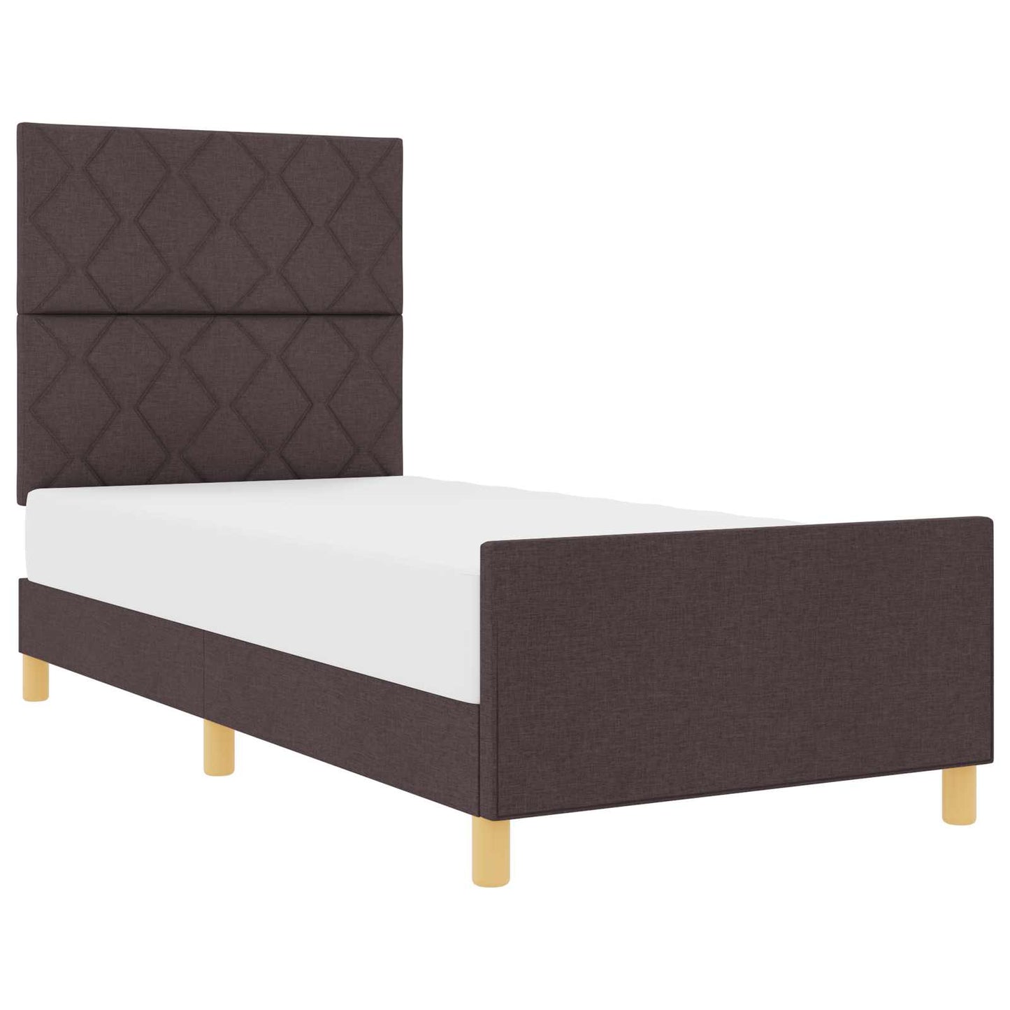 Bedframe met hoofdeinde Donkerbruin 100 x 200 cm Stof is nu te koop bij PeponiXL, paradijselijk wonen!
