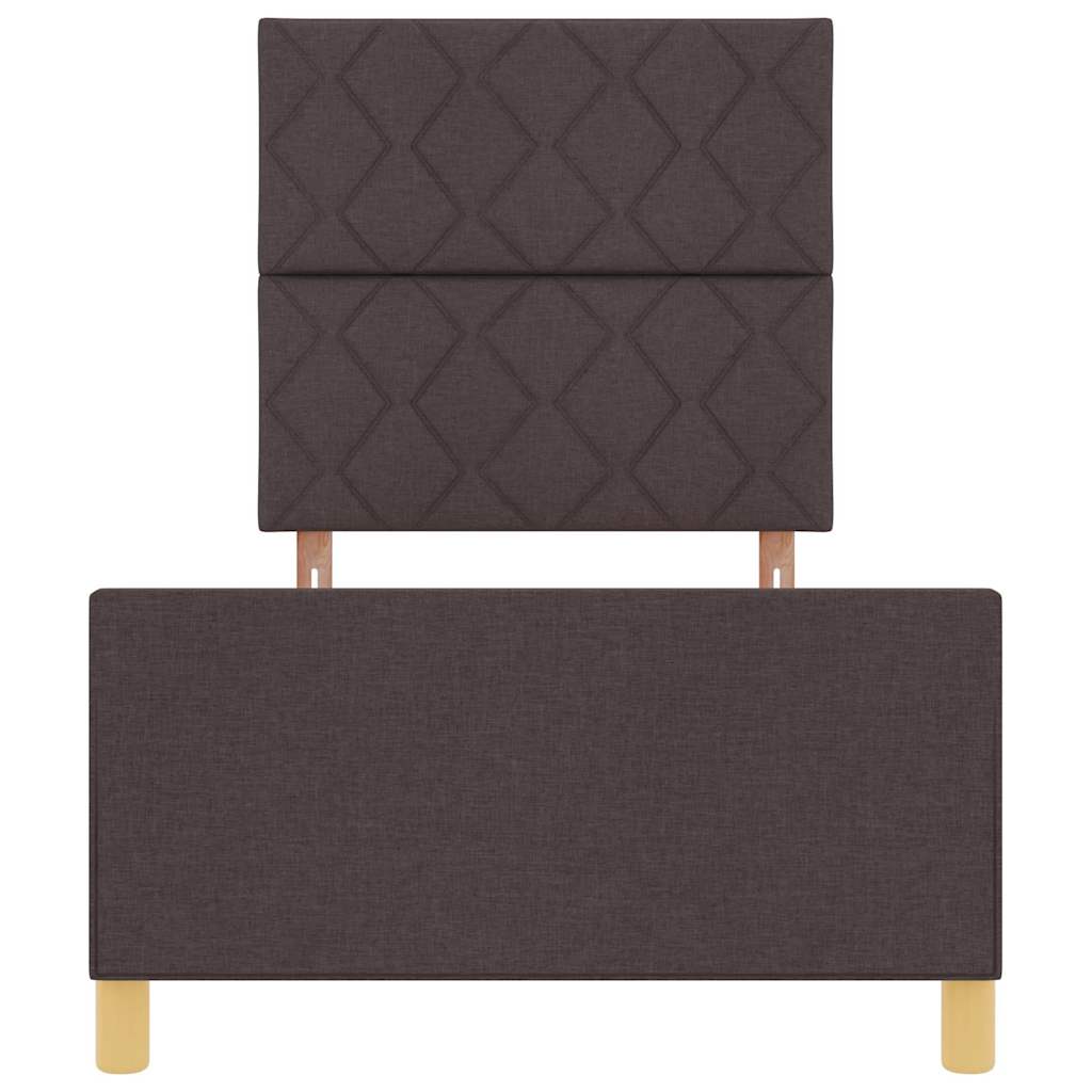 Bedframe met hoofdeinde Donkerbruin 100 x 200 cm Stof is nu te koop bij PeponiXL, paradijselijk wonen!