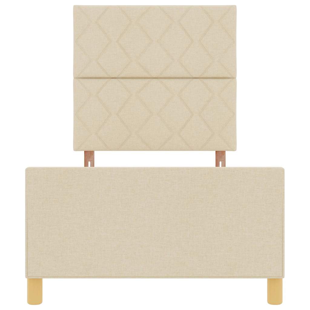 Bedframe met hoofdeinde Crème 100 x 200 cm Stof is nu te koop bij PeponiXL, paradijselijk wonen!
