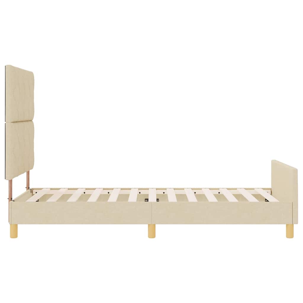 Bedframe met hoofdeinde Crème 100 x 200 cm Stof is nu te koop bij PeponiXL, paradijselijk wonen!