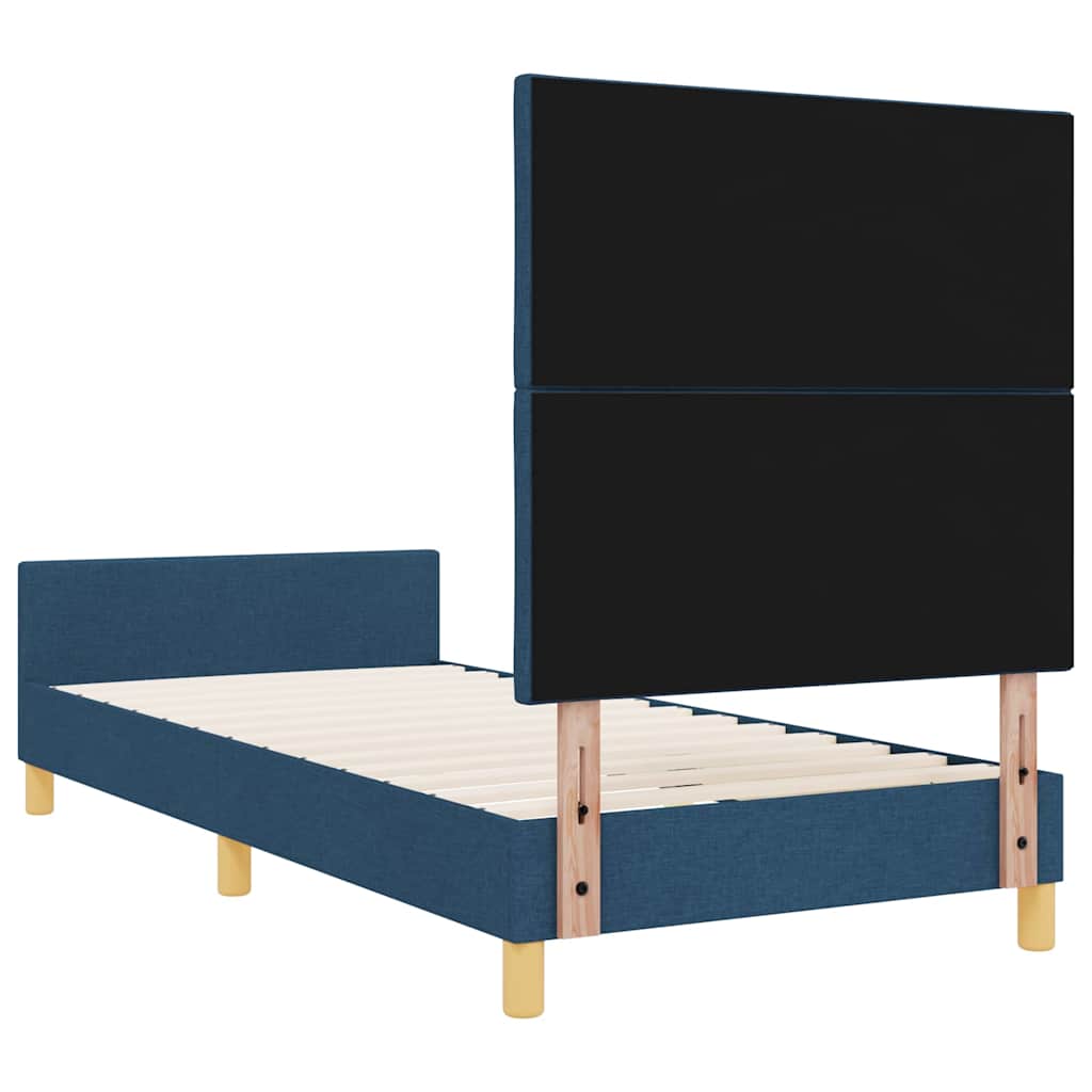 Bedframe met hoofdeinde Blauw 100 x 200 cm Stof is nu te koop bij PeponiXL, paradijselijk wonen!