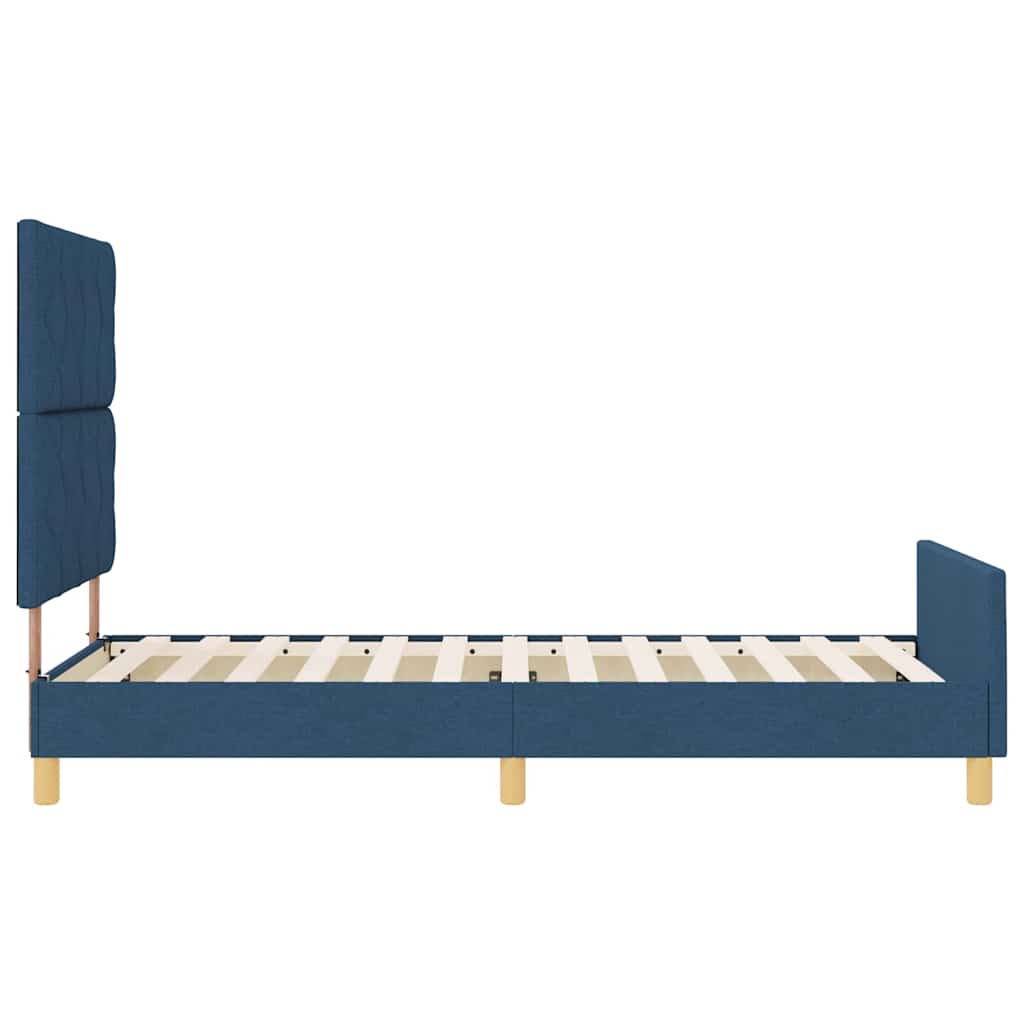 Bedframe met hoofdeinde Blauw 100 x 200 cm Stof is nu te koop bij PeponiXL, paradijselijk wonen!