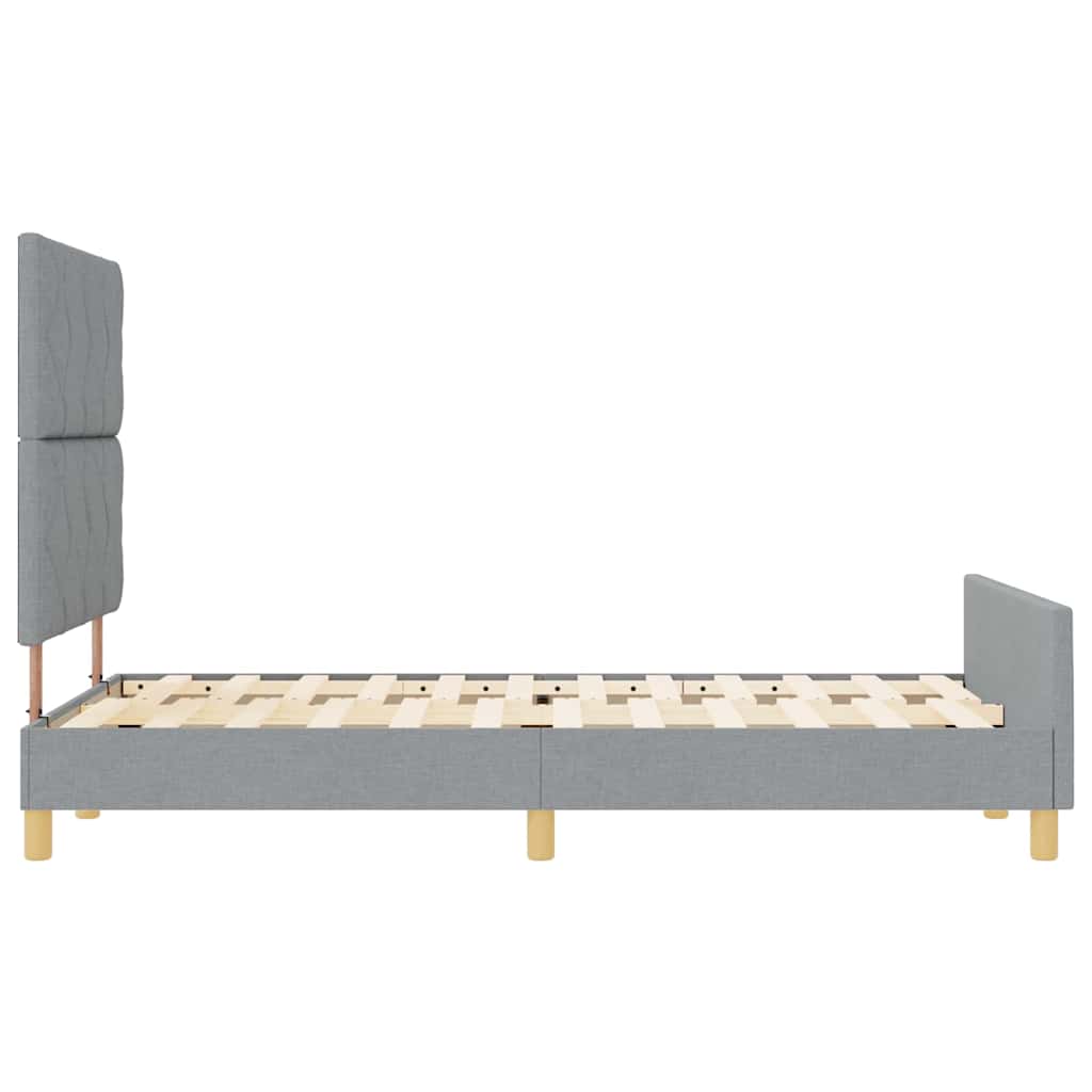 Bedframe met hoofdeinde Lichtgrijs 120 x 190 cm Stof is nu te koop bij PeponiXL, paradijselijk wonen!