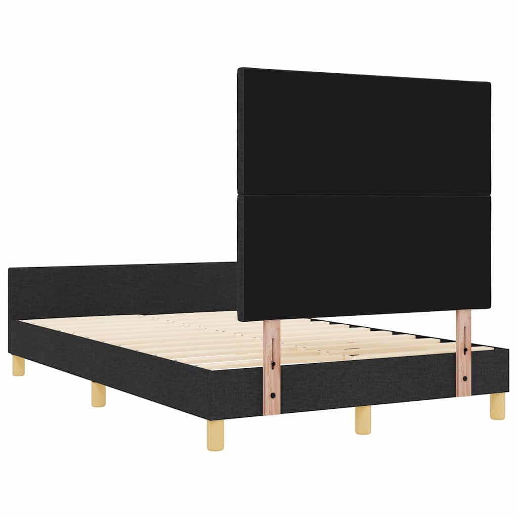 Bedframe met hoofdeinde Zwart 120 x 190 cm Stof is nu te koop bij PeponiXL, paradijselijk wonen!