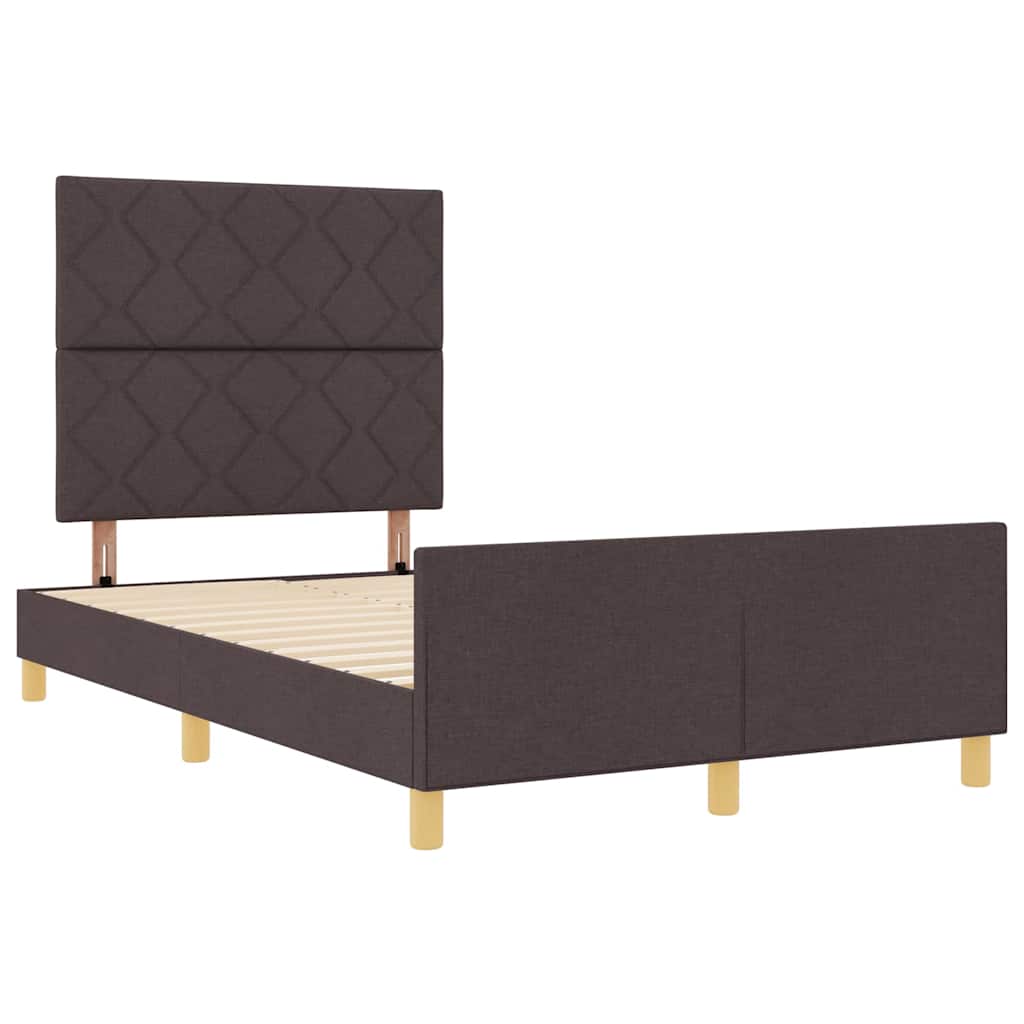 Bedframe met hoofdeinde Donkerbruin 120 x 190 cm Stof is nu te koop bij PeponiXL, paradijselijk wonen!