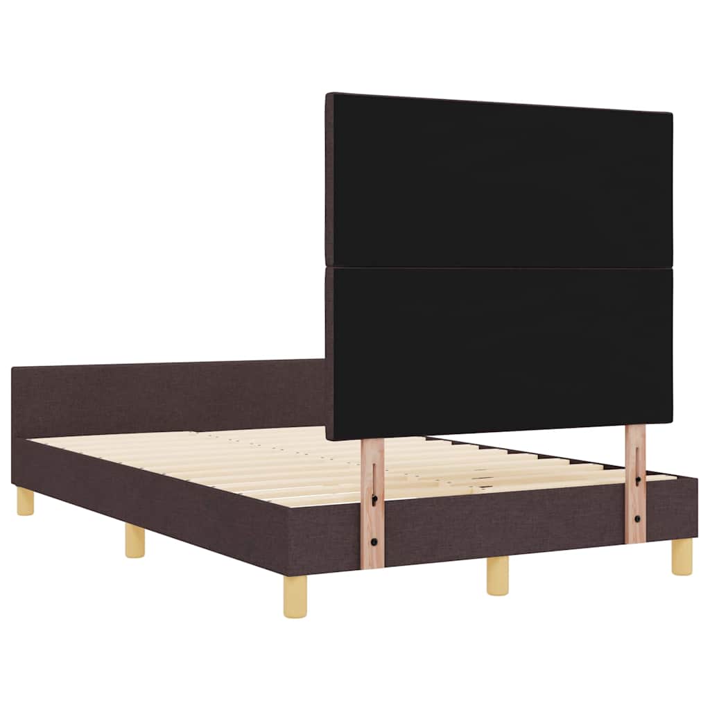 Bedframe met hoofdeinde Donkerbruin 120 x 190 cm Stof is nu te koop bij PeponiXL, paradijselijk wonen!