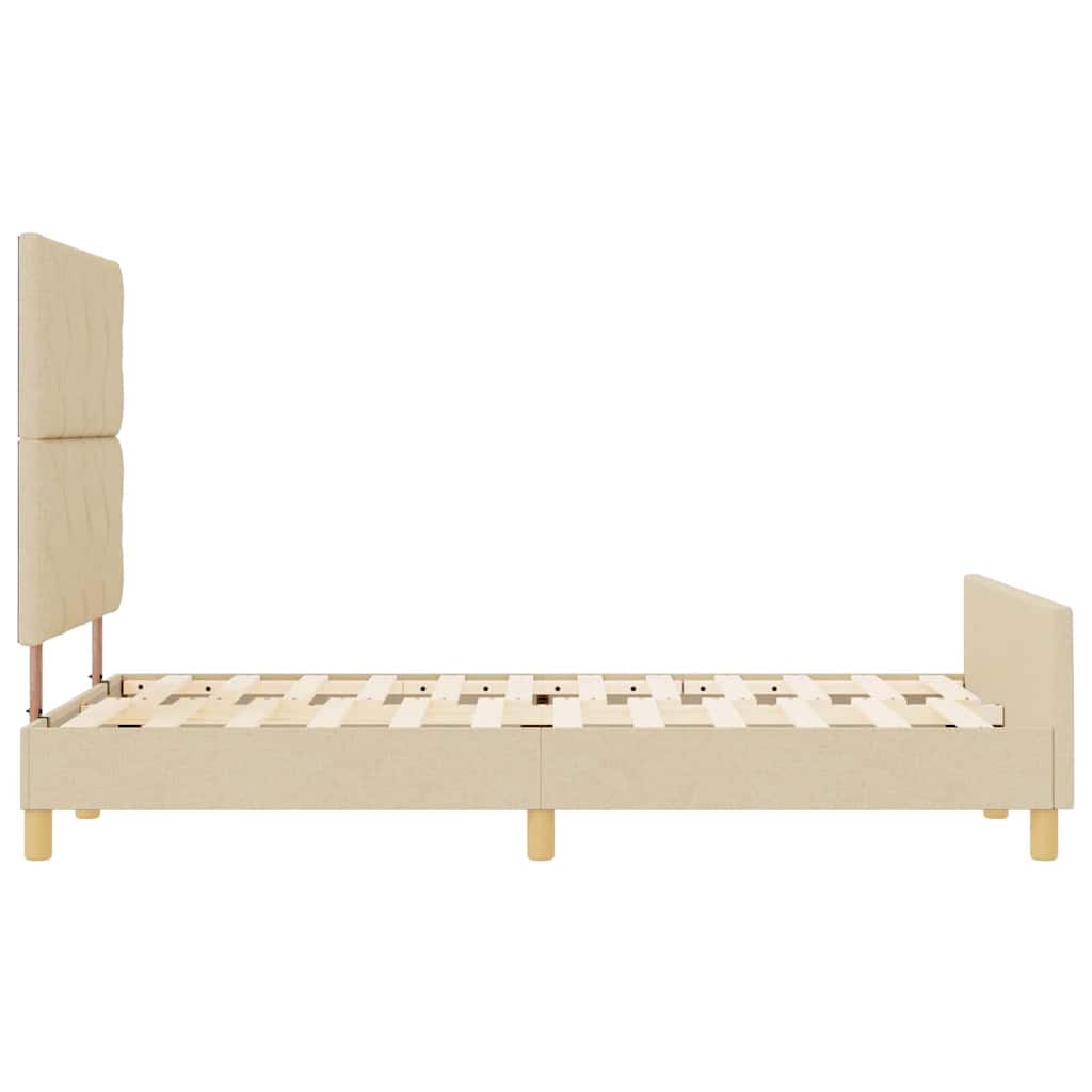 Bedframe met hoofdeinde Crème 120 x 190 cm Stof is nu te koop bij PeponiXL, paradijselijk wonen!