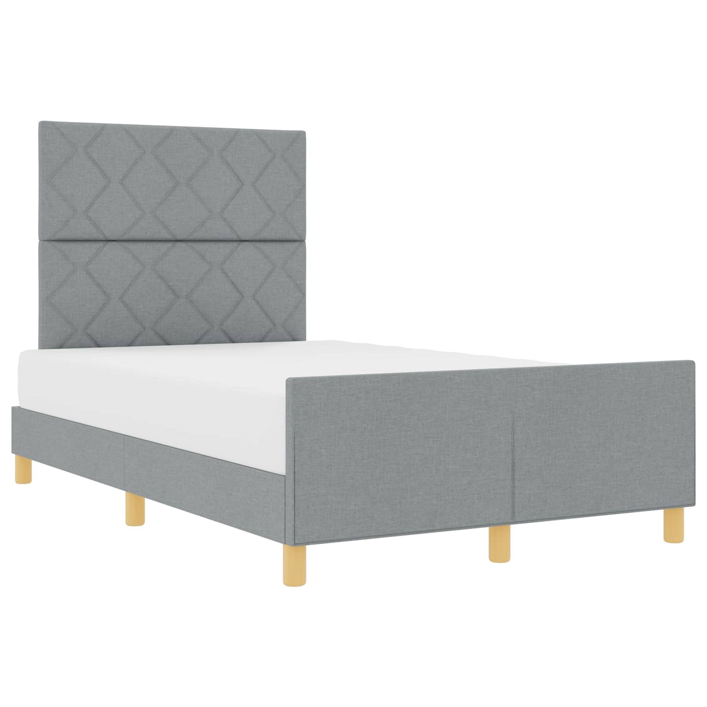 Bedframe met hoofdeinde Lichtgrijs 120 x 200 cm Stof is nu te koop bij PeponiXL, paradijselijk wonen!