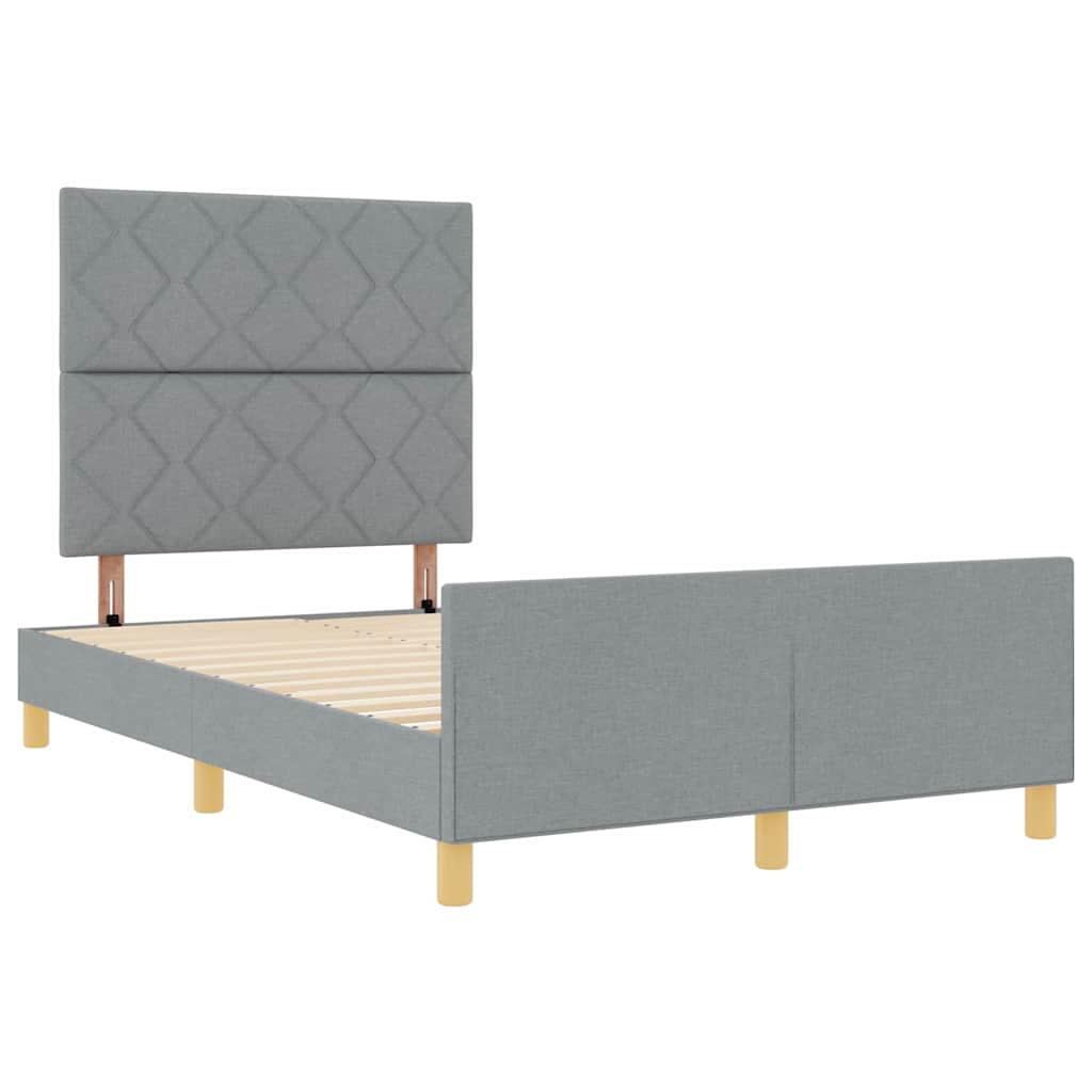 Bedframe met hoofdeinde Lichtgrijs 120 x 200 cm Stof is nu te koop bij PeponiXL, paradijselijk wonen!