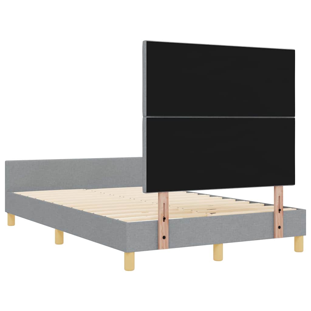 Bedframe met hoofdeinde Lichtgrijs 120 x 200 cm Stof is nu te koop bij PeponiXL, paradijselijk wonen!